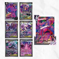 Pokemon Gengar 7pcs V/VMAX/EX DIY Cards with Holographic Texture, Perfect Condition Premium Anime Collection Card
