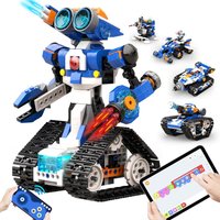Apitor STEAM Robot Toy 6-in-1 Robot Building Kit for Boys Age 8-12 Remote Control Coding Toys Educational Robotics Gift for Kids