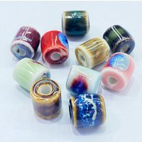 10Pcs 10*9MM Ceramic Cylinder Spacer Loose Beads for Jewelry Bracelet Necklace Accessories DIY