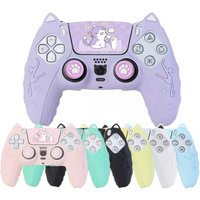 Lovely Cat Silicone Soft Protector Sticker Skin For Playstation 5 PS5 Controller Case Thumb Stick Grip Cap Cover Silicone case