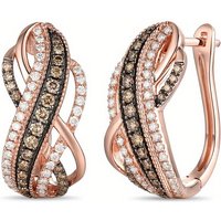 Gorgeous Two Color Champagne White CZ Hoops Earrings Woman Geometric Entanglement Party Daily Wear