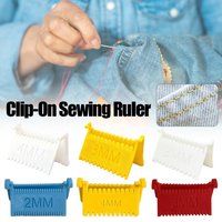 Clip-On Sewing Ruler 2/3/4MM Seam Allowance Guide for Hand Sewing Fabric Edge Stitching Measuring Tool Even Stitch Line Marker
