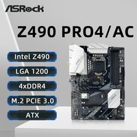 ASRock Z490 PRO4/AC Motherboard Supports i9-10900K i7-10700F 10700K i5-10400F 10600K i3-10100F CPU 4×DDR4 3200MHz M.2 HDMI ATX