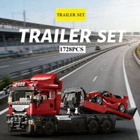 1728PCS New Tow Truck Set Building Blocks - Trailer Head Car Collectible Gift for Holidays And Birthdays