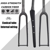 No logo carbon fiber bike road gravel front fork internal cable route barrel axle bike 700x45c installation diameter 28.6mm