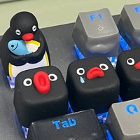 Cartoon Penguin Personalized Keycap Single Cute Resin Creative Mechanical Keycap Customized Replacement Anime Peripheral Gifts