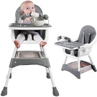 Convertible Foldable High Chair – Easy to Clean, Padded Seat with Footrest, Tray & Cup Holder (6 Months-3 Years, 15kg Max)
