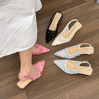 Summer Elegant Pointed Sexy Breathable Low Heel Casual Sandals Fashionable Best Selling New Comfortable Plus Size Women's Shoes