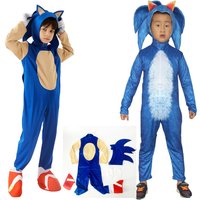 Hedgehog Kid Flash Cosplay Costume Helmet White Gloves Halloween Carnival Anime Costumes for Boys Coverall Student Suits