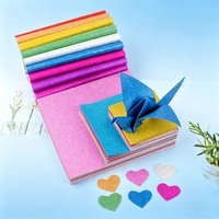 50 Sheets Colorful Shimmer Origami Paper Glitter Square Folding Paper for DIY Kids Crafts & Paper Crane