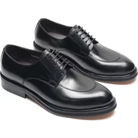Classique italien marque de luxe hommes élégant noir chaussures habillées authentique en cuir véritable à lacets Oxfords affaires chaussures sociales