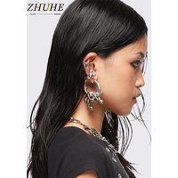 Edgy Copper Jewelry Accessories for Men & Women: Oversized Multi-Layered Earrings, Creative Abstract Shape Body Jewelry, Chic Da
