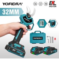 YOFIDRA 32mm Bezszczotkowe Elektryczne Nożyce do Przycinania 2 Biegi Bezprzewodowe Nożyce Elektryczne do Przycinania Drzew Owocowych Kompatybilne z Akumulatorami Makita 21V