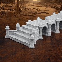 28mm Ruined Viaduct Miniature Terrain Set | Fantasy Scenery RPG Game Additions For Trpg, Apocalyptic Bridge For Tabletop Games