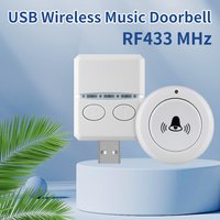 Wireless Doorbell DC 5V and RF433 MHz Pairing Remote Control 30 Ringtongs Volume Adjust Home Outdoor USB Door Bell Bed Care Call