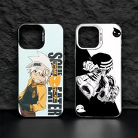 Anime S-Soul Eater Phone Case iPhone 11/12/13/14/15/16/17 Pro Max Color Gradient TPU Case, Shockproof Slim Stylish