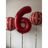 3PCS 22inch Striped Star Red Number Foil Balloon Home Decoration KTV Mall School Wedding Christmas Decoration Balloons DIY Gifts