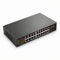 24 Ports POE Switch,1000Mbps 2 Ports Gigabit Poe,RJ45 Fast VLAN Network Smart Switch,Uplink SFP Fiber Slot Ethernet Switch