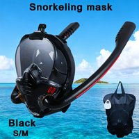 Snorkeling Mask Double Tube Silicone Full Dry Diving Mask Adult Swim Mask Diving Goggles Indoor Self Contained Underwater Breath