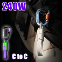 USB 4 Cable 14cm Supports 8K HD Display 40 Gbps Data Transfer PD 240W Charging C To C Cable Portable Lanyard for iPhone