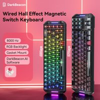 DarkBeacon 65% 80% Compact Magnetic PC Office Keyboard 68 Keys 87 Keys Wired USB Gaming Keyboard with Rainbow LED Backlight