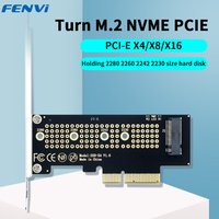 FENVI M.2 NVME to PCIe Adapter With Aluminum SSD Heatsink 64Gbps M.2 SSD Gen4 PCIe4.0 X4 X8 X16 Expansion Card for Desktop Win10 image 4