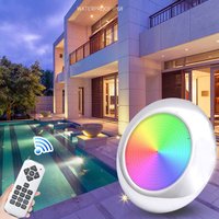 Classic Stainless Steel LED Swimming Pool Light Resin Filled Underwater Pond Lighting with Remote Controller RGB Multicolor