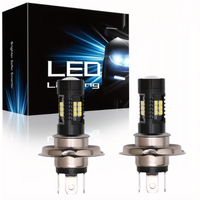 2PCS H4/9003 White LED Bulbs with 360° Illumination, 6000K Brightness for Vehicle Exterior Lighting, Without Battery