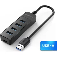 USB 3.0 Power Adapter 4-Port Multi-Function USB Hub with USB 2.0 And Type-C Expansion Accessory for Multi-Device Connectivity