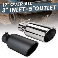 Universal Exhaust Tip 12inch Length 3inch Inlet 5inch Outlet Tailpipe Anti-Corrosive Car Straight Exhaust Tail Throat Pipe