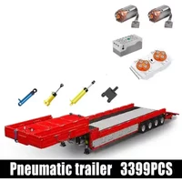 MOULD KING 19015S Technical Heavy Duty Trailer FH16 Tractor Truck Model Building Blocks Pneumatic Truck Toy for Adult 19015T