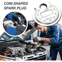 Professional 0.6-2.4mm (0.020-0.100") Spark Plug Gap Measuring Tool,Coin-Style Feeler Gauge for Car Engine Spark Plug Adjustment