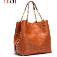 CHCH Women's Tote Bag 2024 New Steel Embossed Handbag Large Capacity Business Storage Bag