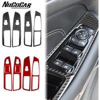 For Ford Edge 2015-2019 Carbon Fiber Window Lift Control Button Panel Trim Cover Car Interior Accessories Decorative Stickers
