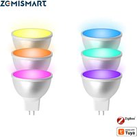 Zemismart 12V MR16 Zigbee Smart Led Light Bulb RGBCW Dimmable Lamp Work with Tuya App Homekit Alexa Google Home via M1 M6