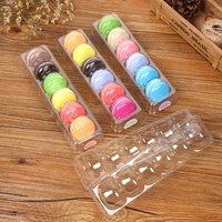 ^5 Macaron Boxes Clear PET Dessert Pastry Packaging Box Birthday Holiday Gift Cake Display Dessert decoration of 6 Macarons