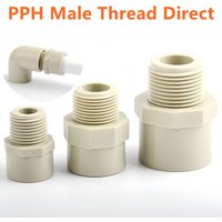 1PC I.D 20~63mm To 1/2"~2" PPH Male Thread Direct Connector Irrigation Water Supply System Pipe Joint Aquarium Pipe Fittings