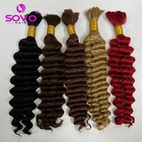 12A Brazilian 100% Virgin Human Hair Deep Wave Bundles 18 20 22 Inch Wet And Wavy Double Weft Natural Black Hair Extensions