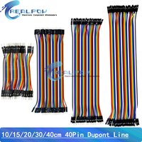 Przewody Dupont 40PIN Męski-Męski, Żeński-Żeński, Męski-Żeński, Kabel Połączeniowy 10cm 15cm 20cm 30cm 40cm do Arduino DIY KIT