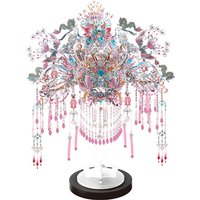DIY 3D Metal Puzzle Phoenix Coronet Miniature Model Kits Wedding Fan Jigsaw Puzzle Handmade Crafts for Friends Birthday Gifts