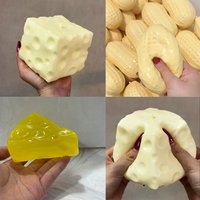 @@@-Jumbo Cheese Cube Stress Ball Big Cheese Shapeable Squeeze Ball Non-Bounce Fidget Toy ASMR Sensory Anti-Stress Festival