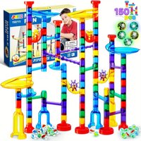 JOYFY 150Pcs Glowing Marble Run Construction Building Blocks Toys with 5 Glow in The Dark Glass Marbles For Kid Chirstmas Gift