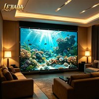 LEJIADA New 16:9 Grey Anti-Light 4K HD Portable Foldable Thicken Projection Screen Black Border With Holes Home Movie 60-133Inch