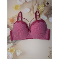 Diana Rose Sexy gathered support with underwire women's underwear polka dot print thin mold cup D cup bra