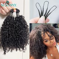 Human Crochet Hair For Black Women Kinky Curly Feather Crochet Hair Bundles Pre-Separated Invisible Miracle Knots Hair Extension
