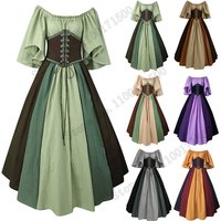 Palace Medieval Costume Women Christmas Dress Vintage Victoria Lace Up Vintage Carnival Party Long Robe Cosplay Fancy Clothing