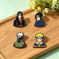 4pcs Anime Naruto Character Enamel Pins Ninja Cartoon Kakashi Sasuke Itachi Uzumak Metal Brooches Lapel Badge Gift For Collector