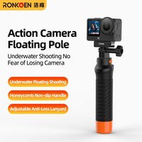 Ronkoen TZ-23 For Gopro Insta360 DJI OSMO Action Buoyancy Bar Selfie Stick Waterproof Selfie Stick With Hand Strap Wireless