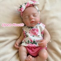 13 Inch/33 cm Open Mouth&Washable Solid Silicone Bebe Reborn Girl Irys 3D Painted Skin bebe reborn de silicona Lifelike Newborn