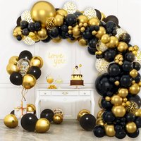 Black Gold Balloon Arch Garland Kit Confetti Balloons Birthday Party Decorations Adults Wedding Anniversary Balloon Baby Shower